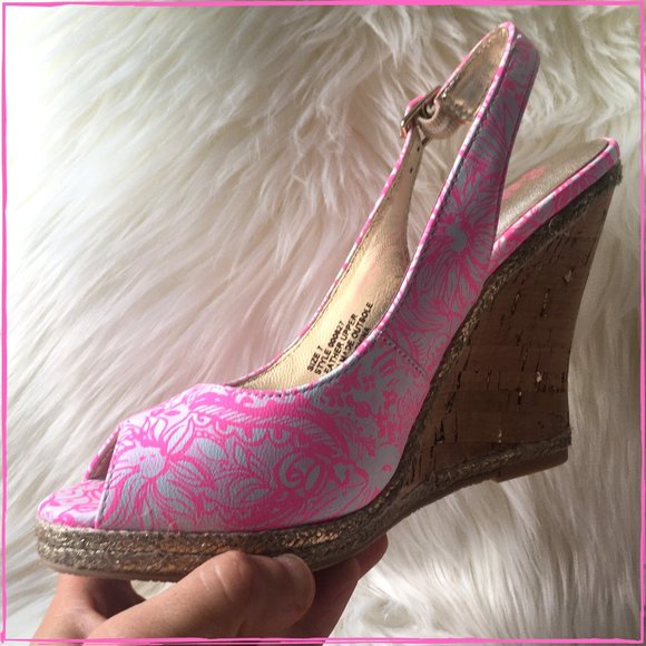 LILLY PULITZER PINK KRISIE WEDGE - NWOT! - Picture 5 of 10